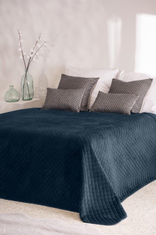 Narzuta na łóżko 170x210 granat velvet .jpg