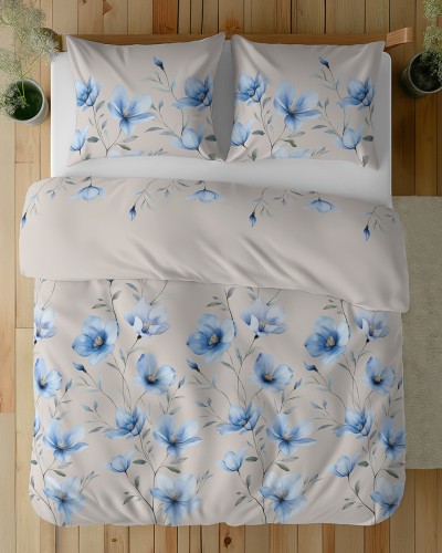 Komplet_pościeli_160x200_bawełna_niebieskie_kiwaty_na_beżu_5752B.jpg