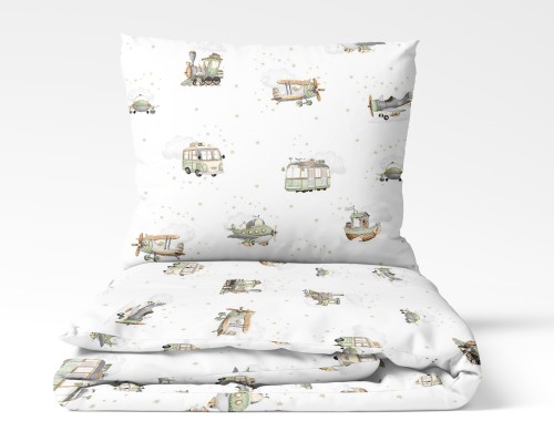 Komplet-pościeli-dziecięcej-bawełna 100x135+40x60-autka-zielone.jpg